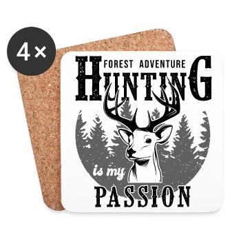 Hunting is my passion gift hunter - Coasters (set of 4) - white - Front