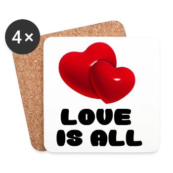 Liebe ist alles # - Untersetzer (4er-Set) - Weiß - Vorne