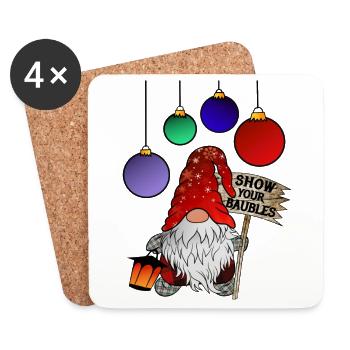 X Measure Gnome Show your Baubles - Coasters (set of 4) - white - Front