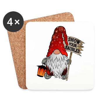 CHRISTMAS GNOME SHOW YOUR BAUBLES - Coasters (set of 4) - white - Front