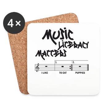 Music Literacy Matters - Coasters (set of 4) - white - Front