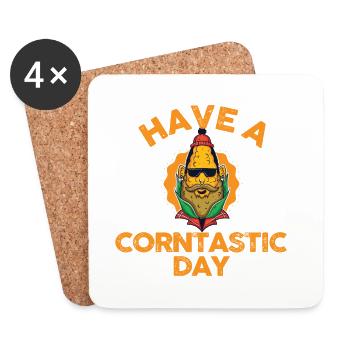 Have a corntastic day - Coasters (set of 4) - white - Front