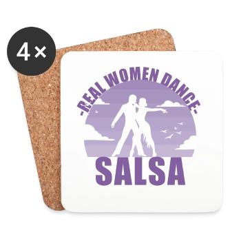 Real Women dance Salsa! Tänzerin Geschenk - Untersetzer (4er-Set) - Weiß - Vorne