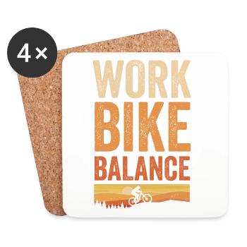 VTT VTT Work Bike Balance pour les motards - Dessous de verre (lot de 4) - blanc - Devant