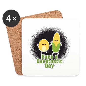 Have a corntastic day - Coasters (set of 4) - white - Front