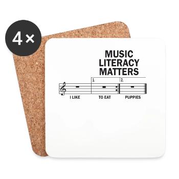 Music Literacy Matters - Coasters (set of 4) - white - Front