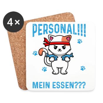 Staff!!! Where is my food??? - Coasters (set of 4) - white - Front