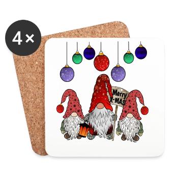 Christmas Gnome Family - Coasters (set of 4) - white - Front