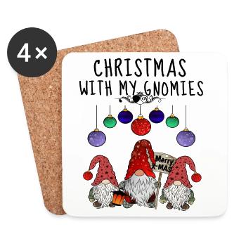 Christmas Gnome Family - Coasters (set of 4) - white - Front