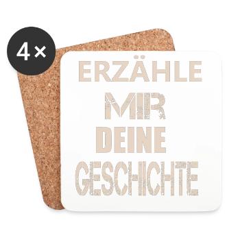 ERZÄHLE MIR DEINE GESCHICHTE - Untersetzer (4er-Set) - Weiß - Vorne