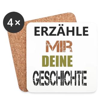 ERZÄHLE MIR DEINE GESCHICHTE - Untersetzer (4er-Set) - Weiß - Vorne