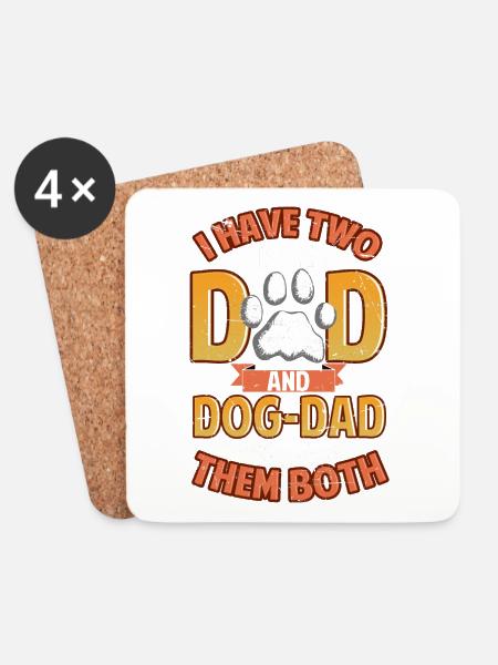Ich habe zwei Titel: Papa und Hund Papa - Untersetzer (4er-Set) - Weiß