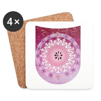 BlumenMandala Harmonie - Sonja Ariel von Staden - Coasters (set of 4) - white - Front