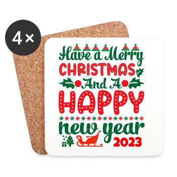 Christmas Christmas Christmas Christmas Christmas - Coasters (set of 4) - white - Front