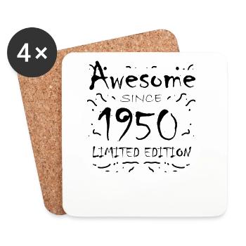 1950 - Né en 1950 - Fantastique depuis 1950 - Dessous de verre (lot de 4) - blanc - Devant