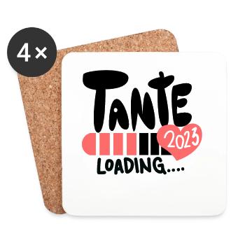 Tante 2023 - Tante werden - Tante Geschenk - Untersetzer (4er-Set) - Weiß - Vorne