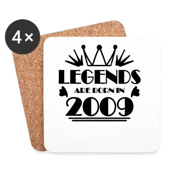 2009 - Born 2009 - Coasters (set of 4) - white - Front
