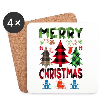 Christmas Christmas Christmas Christmas Christmas - Coasters (set of 4) - white - Front