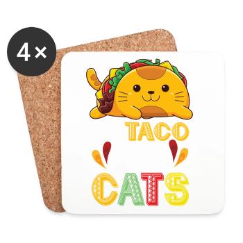 Let's Taco Bout Cats Catlover - Coasters (set of 4) - white - Front
