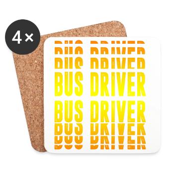 Busfahrer Design - Untersetzer (4er-Set) - Weiß - Vorne