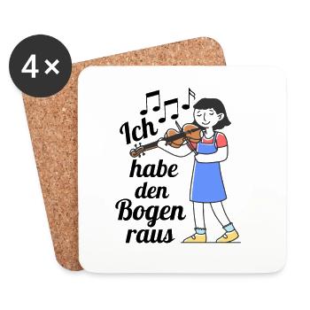 Kinder Violine Bogen Klassik Orchester Musiker - Untersetzer (4er-Set) - Weiß - Vorne