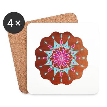 BlumenMandala Entspannung - Sonja Ariel von Staden - Untersetzer (4er-Set) - Weiß - Vorne