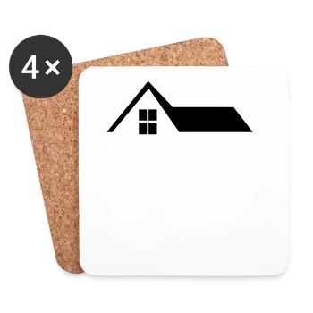 Toit de la maison - Dessous de verre (lot de 4) - blanc - Devant