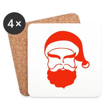 Weihnachten, Weihnachten, Weihnachten, Weihnachten - Untersetzer (4er-Set) - Weiß - Vorne