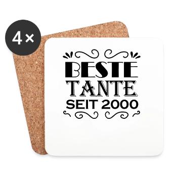 Beste Tante seit 2000 - Untersetzer (4er-Set) - Weiß - Vorne