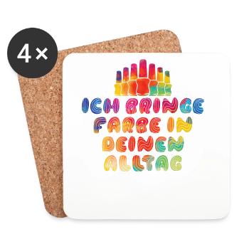 Ich Bringe Farbe In Deinen Alltag Nageldesignerin - Untersetzer (4er-Set) - Weiß - Vorne