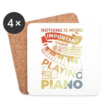 Dire de piano motivant - Dessous de verre (lot de 4) - blanc - Devant