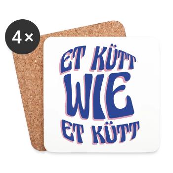 Köln Et Kütt Wie Et Kütt Kölner Grundgesetz Kölsch - Untersetzer (4er-Set) - Weiß - Vorne
