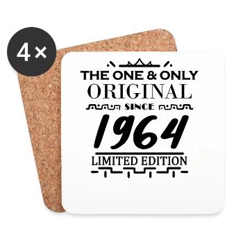 1964 - Year of construction 1964 - Born 1964 - Coasters (set of 4) - white - Front