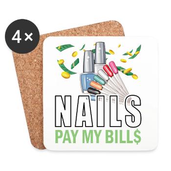 Nails Pay My Bills Manicure - Coasters (set of 4) - white - Front