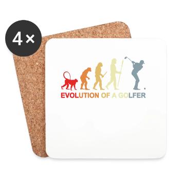 Golfer Evolution - Untersetzer (4er-Set) - Weiß - Vorne