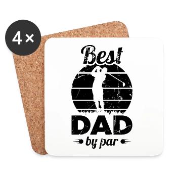 Best dad on the golf course - Coasters (set of 4) - white - Front