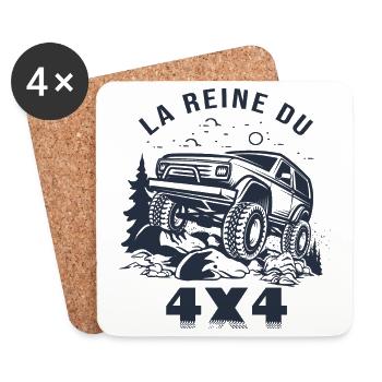 4X4 la reine du 4X4 sport automobile montagne - Dessous de verre (lot de 4) - blanc - Devant