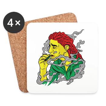 Vapor Portrait in Pop Art Style - Coasters (set of 4) - white - Front
