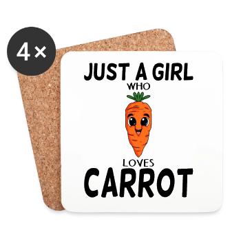 Carotte végétalienne Carotte Carotte Carottes - Dessous de verre (lot de 4) - blanc - Devant