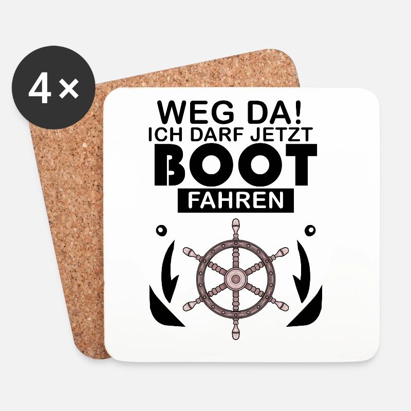 Bootsführerschein Motorboot Geschenk - Untersetzer (4er-Set) - Weiß