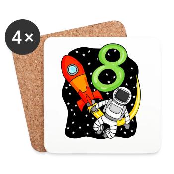 8 Jahre alt Junge Astronaut - Untersetzer (4er-Set) - Weiß - Vorne