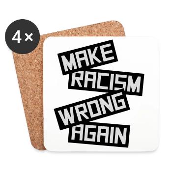 Rendre le racisme répréhensible - Dessous de verre (lot de 4) - blanc - Devant