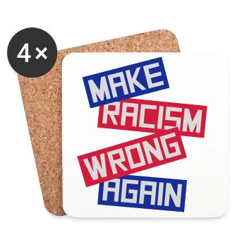 Rendre le racisme répréhensible - Dessous de verre (lot de 4) - blanc - Devant