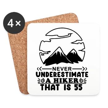 Mountain hiking 55th birthday 55 years old - Coasters (set of 4) - white - Front