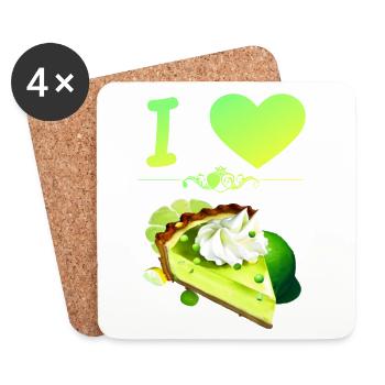 J’adore Key Lime Pie - Dessous de verre (lot de 4) - blanc - Devant