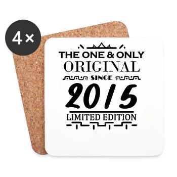 2015 - Année de construction 2015 - Millésime 2015 - Dessous de verre (lot de 4) - blanc - Devant