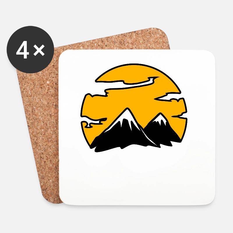 Berg Berge Berggipfel Gipfel - Untersetzer (4er-Set) - Weiß