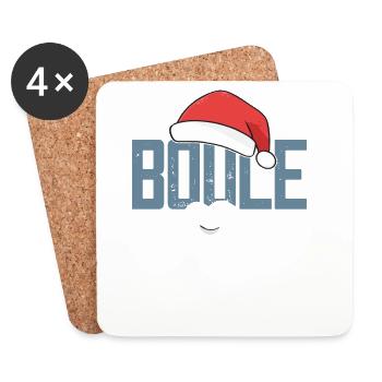 Boule Santa Petanque Outfit für Bouler zum boulen - Untersetzer (4er-Set) - Weiß - Vorne