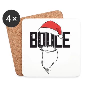Boule Santa Petanque Outfit für Bouler zum boulen - Untersetzer (4er-Set) - Weiß - Vorne