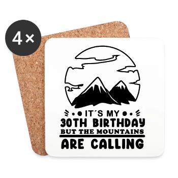 Berg Wanderer 30. Geburtstag 30 Jahre alt Geschenk - Untersetzer (4er-Set) - Weiß - Vorne